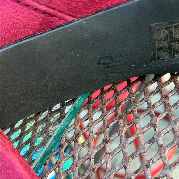 Allegra K Fuchsia Chunky Platform Boots with Gold Zipper Side Zipper New Size 9 - Picture 6 of 7